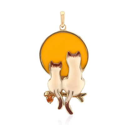 Ciondolo in argento con Zaffiro Arancione