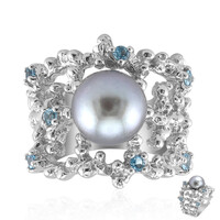 Anello in argento con Perla d'Acqua Dolce Argentata (TPC)