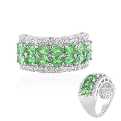 Anello in argento con Tsavorite della Tanzania