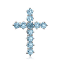 Ciondolo in argento con Topazio Blu Svizzero