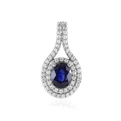 Ciondolo in argento con Zaffiro Blu del Madagascar