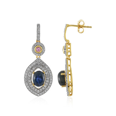 Orecchini in argento con Zaffiro Stellato Blu