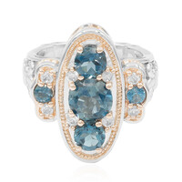 Anello placcato in oro con Topazio Blu Londra (Dallas Prince Designs)