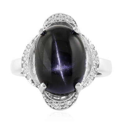 Anello in argento con Diopside Stellato d'India