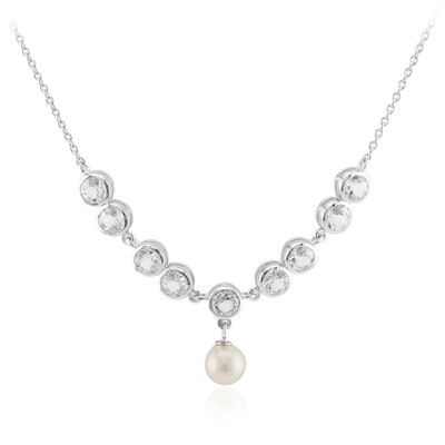 Collana in argento con Perla d'Acqua Dolce Bianca