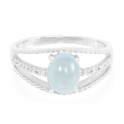 Anello in argento con Aragonite Blu