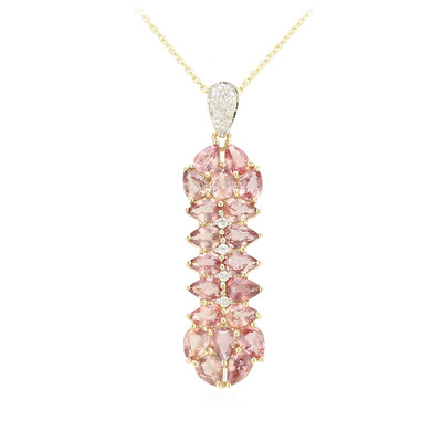 Collana in oro con Zaffiro Padparadscha (non riscaldato)