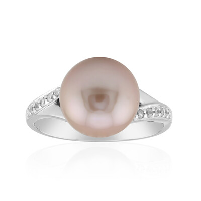 Anello in argento con Perla Ming Porpora (TPC)