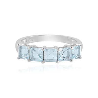 Anello in argento con Topazio Blu Cielo