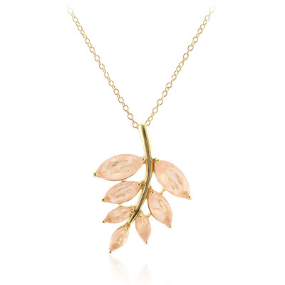 Collana in argento con Quarzo pesca pastello