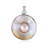 Ciondolo in argento con Perla Mabe (Bali Barong)