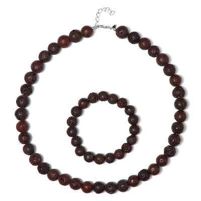 Parure in argento con Perla di Lava