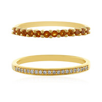 Set anelli in argento con Citrino e Zircone