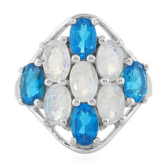 Anello in argento con Pietra di Luna Arcobaleno