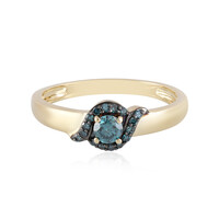 Anello in oro con Diamante Blu I2
