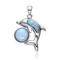 Ciondolo in argento con Larimar