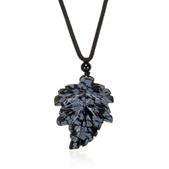 Collana con Ossidiana Fiocco di Neve