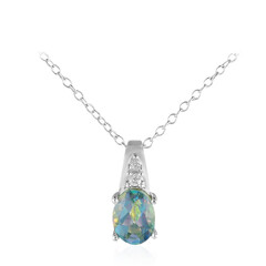Collana in argento con Topazio Mistico Verde Blu