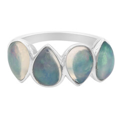 Anello placcato in platino con Opale di Welo