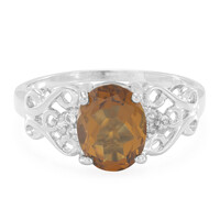 Anello in argento con Quarzo Cognac