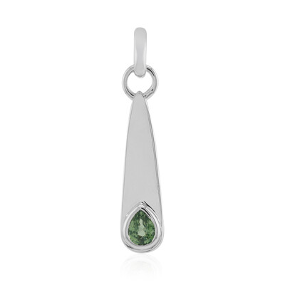 Ciondolo in argento con Zaffiro Verde di Tuléar  (Pallanova)