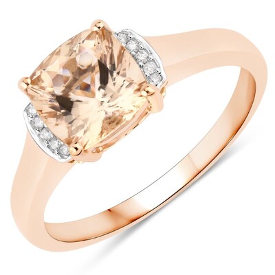 Anello in oro con Morganite AAA