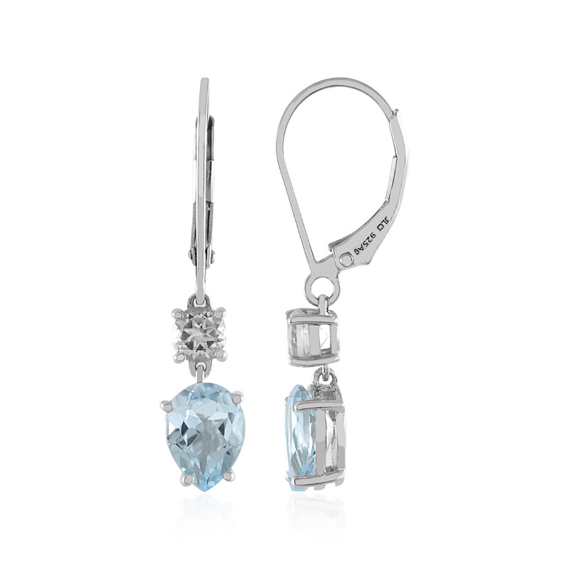 Orecchini A Perno Ravishing Impressions In Argento 925 Con Topazio Blu – Fatti A Mano, Pietra Larimar E Topazio