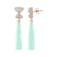 Orecchini in argento con Calcedonio Verde (KM by Juwelo)