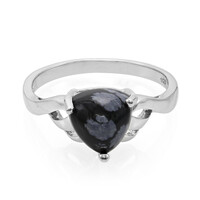 Anello in argento con Ossidiana Fiocco di Neve
