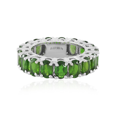 Anello in argento con Diopside Russo