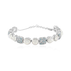 Bracciale in argento con Pietra di Luna Arcobaleno (KM by Juwelo)