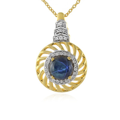 Collana in argento con Zaffiro Stellato Blu