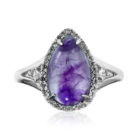 Anello in argento con Ametista Chevron