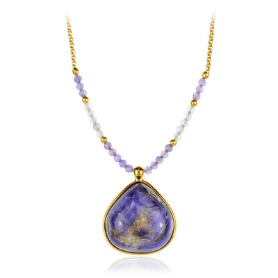 Collana in argento con Charoite (dagen)