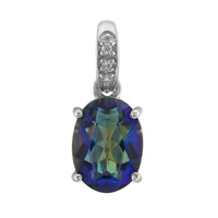 Ciondolo in argento con Quarzo Mistico Blu