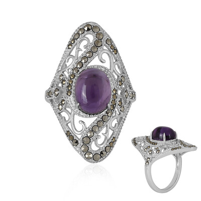 Anello in argento con Ametista Zambiana