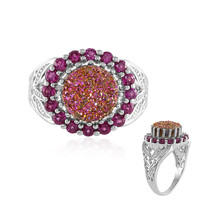 Anello in argento con Agata Glitter Rosa