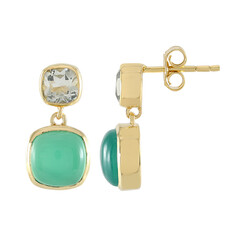 Orecchini in argento con Calcedonio Verde