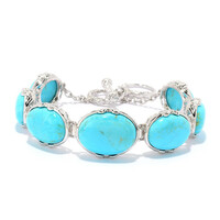 Bracciale in argento con Turchese Kingman Mohave Blu (Dallas Prince Designs)