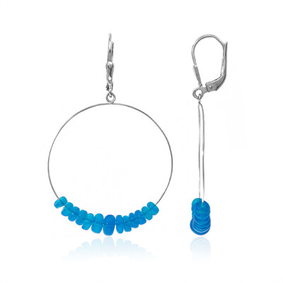 Orecchini in argento con Opale Blu dell'Etiopia (Maigold Kreativ)