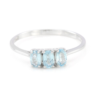 Anello placcato in platino con Tormalina Cuprian