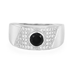 Anello da uomo in argento con Spinello Nero