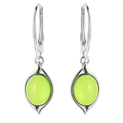 Orecchini in argento con Ambra Verde Colombiana (dagen)