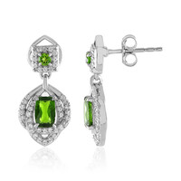 Orecchini in argento con Diopside Russo
