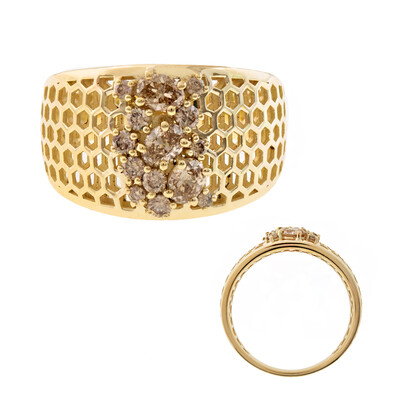 Anello in oro con Diamante Champagne I2 (Ornaments by de Melo)