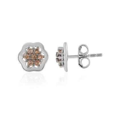 Orecchini in argento con Zircone Cognac