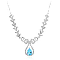 Collana in argento con Topazio Blu Svizzero