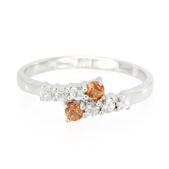 Anello in argento con Zaffiro Arancione