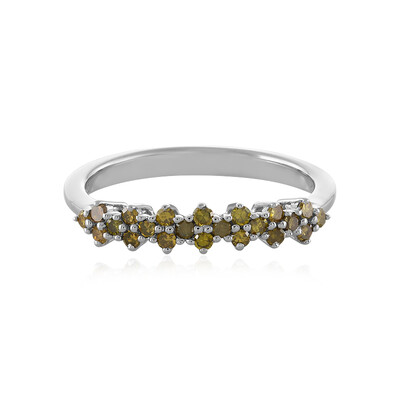Anello in argento con Diamante Giallo I1