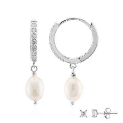 Orecchini in argento con Perla d'Acqua Dolce Bianca